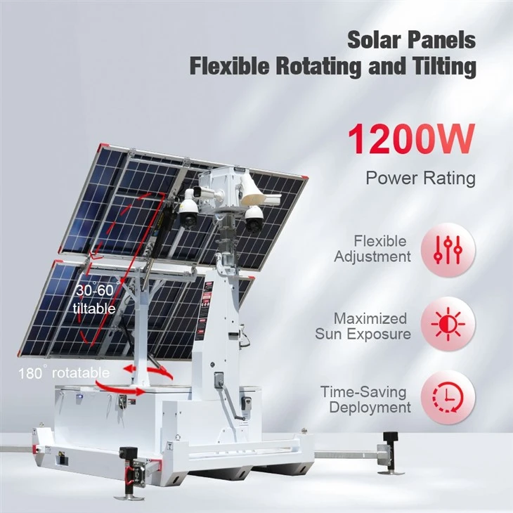 Solar CCTV Tower Just Solar Batteries No Cameras factory